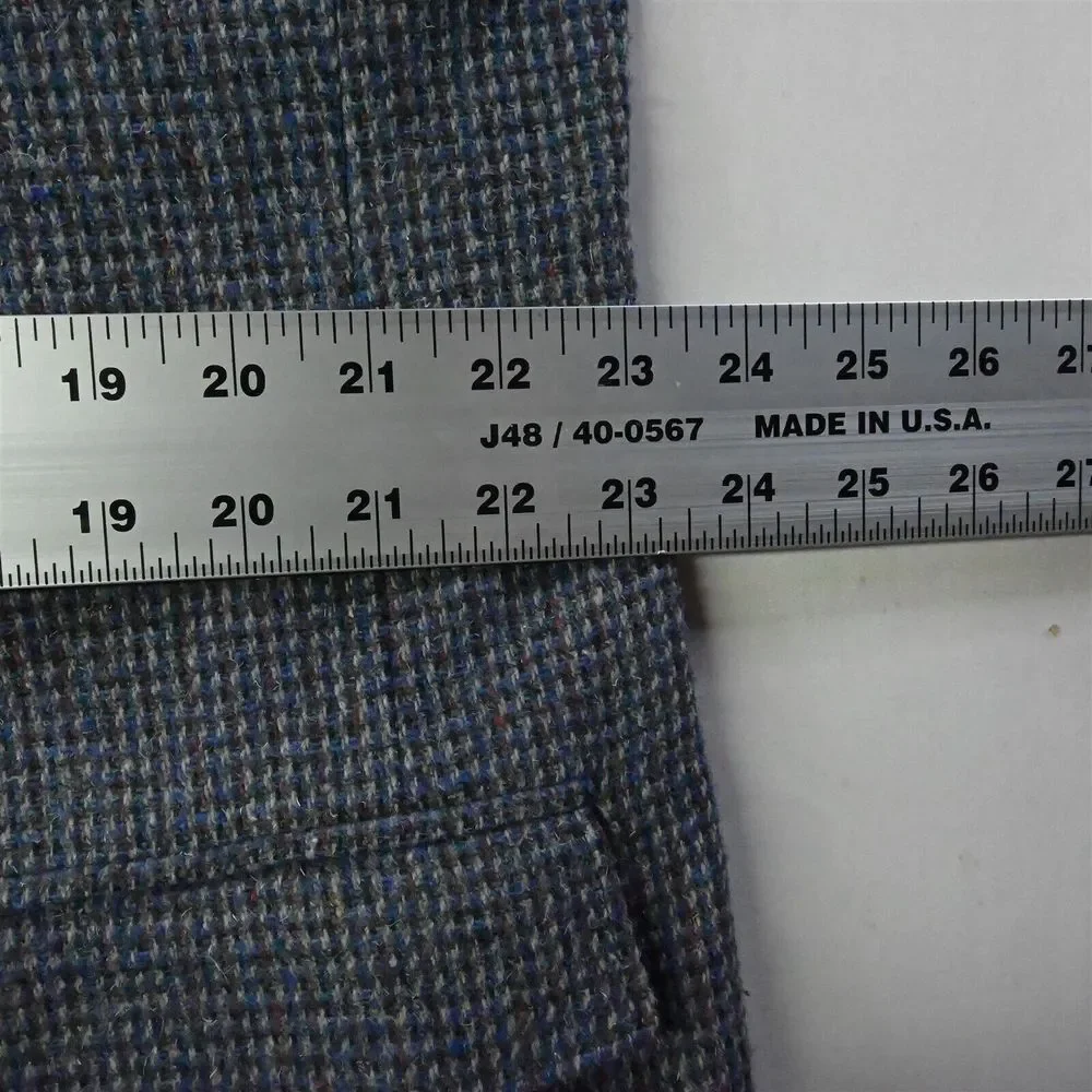 Vtg Pagano West 48L Blue‎ Tweed Wool Western Yoke Mens Blazer Jacket Sport Coat